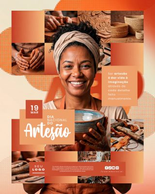 Dia Nacional do Artesão 19 Março Inspire-se e Crie PSD Editável