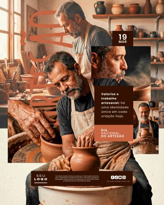Dia Nacional do Artesão 19 de Março Valorize o Trabalho Artesanal PSD Editável