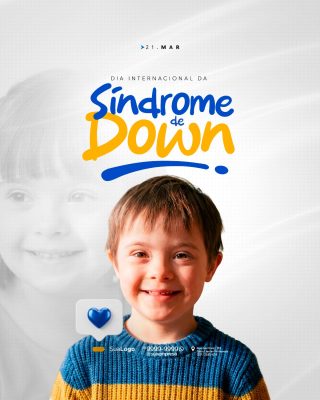 Sindrom Down Dia Internacional 21 de Março Banner PSD Editável