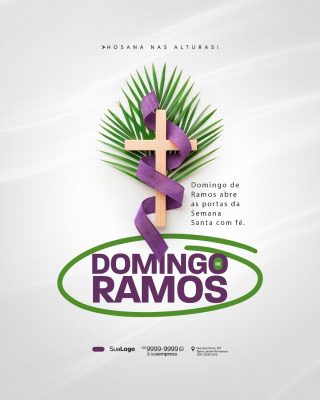 Domingo de Ramos Hosana nas Alturas com Fé PSD Editável
