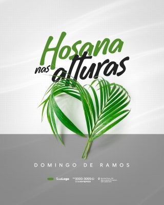 Domingo de Ramos Hosana nas alturas Template Ramos PSD Editável