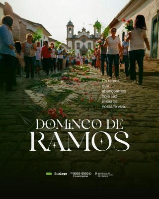 Domingo de Ramos Fé Viva Template de Anúncio PSD Editável