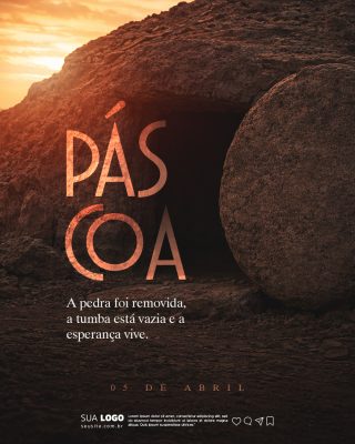 Páscoa A Pedra Foi Removida Tumba Vazia Esperança Viva PSD Editável