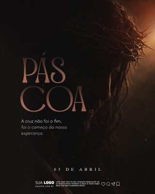 Páscoa A Cruz Não Foi o Fim Arte Espiritual PSD Editável