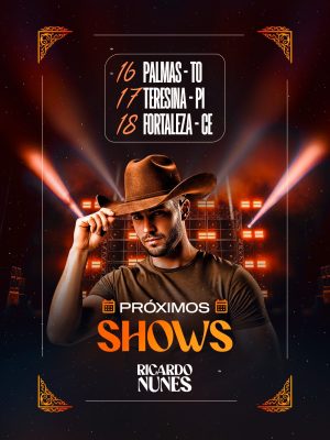 Flyer Agenda de Shows Ricardo Nunes Próximos Eventos PSD Editável