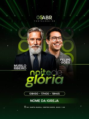Flyer Evento Noite de Glória Murilo e Felipe PSD Editável