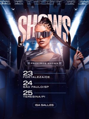 Flyer Agenda de Shows Agenda Isa Salles PSD Editável