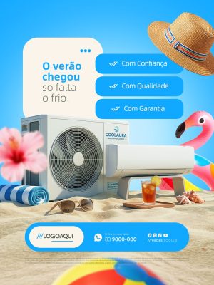 Verão Chegou  Ar-Condicionado Conforto Garantido PSD Editável