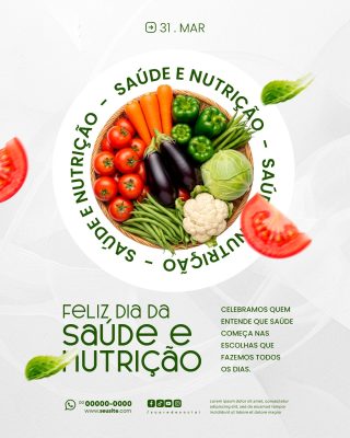 Dia da Saúde e Nutrição 31 de Março Social Media PSD Editável