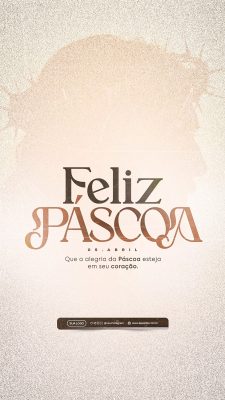 Feliz Páscoa Jesus vive Ressurreição PSD Editável