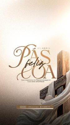 Feliz Páscoa Que a alegria da ressurreição PSD Editável