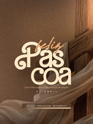 Feliz Páscoa Que a alegria da ressurreição PSD Editável