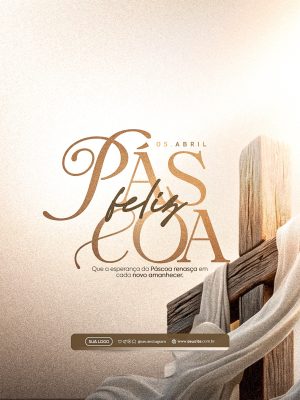 Feliz Páscoa Que a alegria da ressurreição PSD Editável