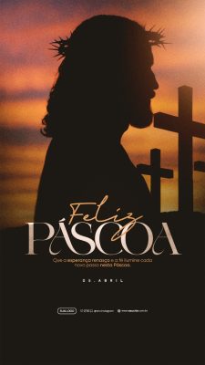 Feliz Páscoa Que a alegria da ressurreição PSD Editável