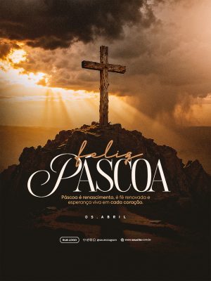 Feliz Páscoa Que a alegria da ressurreição PSD Editável