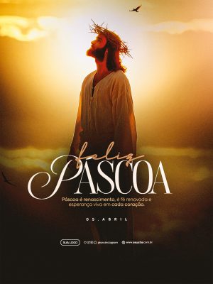 Feliz Páscoa Que a alegria da ressurreição PSD Editável