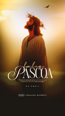 Feliz Páscoa Que a alegria da ressurreição PSD Editável