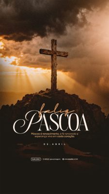 Feliz Páscoa Que a alegria da ressurreição PSD Editável