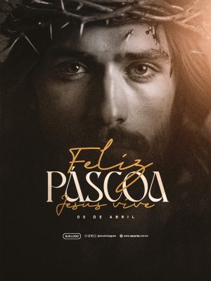 Feliz Páscoa Que a alegria da ressurreição PSD Editável