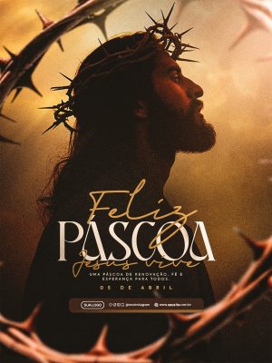 Feliz Páscoa Que a alegria da ressurreição PSD Editável