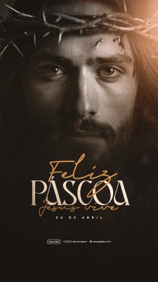 Feliz Páscoa Que a alegria da ressurreição PSD Editável