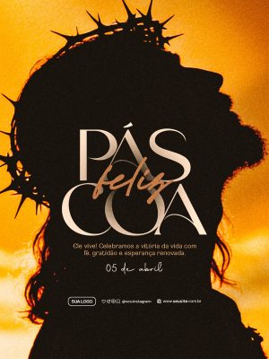 Feliz Páscoa Que a alegria da ressurreição PSD Editável