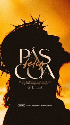 Feliz Páscoa Que a alegria da ressurreição PSD Editável