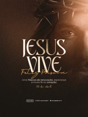 Feliz Páscoa Que a alegria da ressurreição PSD Editável