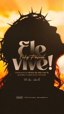 Feliz Páscoa Que a alegria da ressurreição PSD Editável