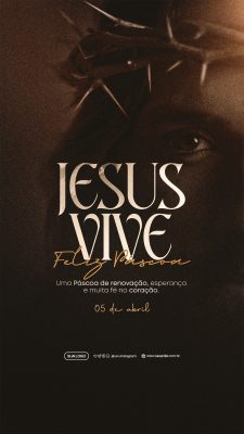 Feliz Páscoa Que a alegria da ressurreição PSD Editável