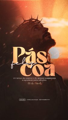 Feliz Páscoa Que a alegria da ressurreição PSD Editável