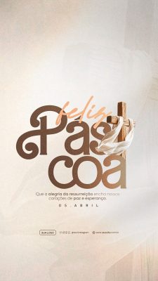 Feliz Páscoa Que a alegria da ressurreição PSD Editável