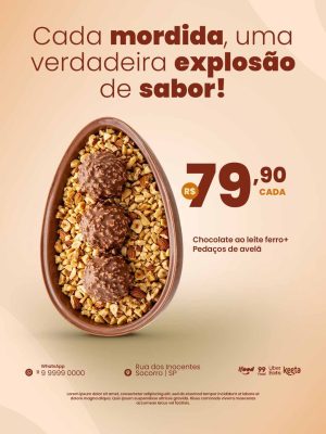Ovo de Páscoa Chocolate ao Leite Ferrero Avelã R$ 79,90 PSD Editável