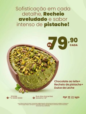 Ovo de Páscoa de Pistache Sofisticado R$79,90 PSD Editável