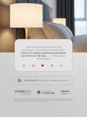 Loja de Abajur Paz de Espírito Frete Grátis PSD Editável