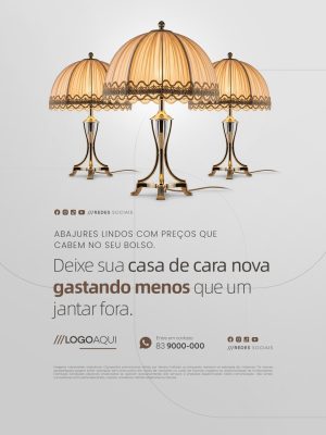Loja de Abajur Lindos com Preços que Cabem no Seu Bolso PSD Editável