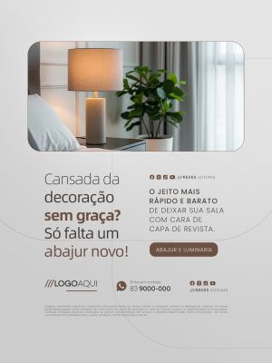 Loja de Abajur Cansada de Decoração Sem Graça PSD Editável