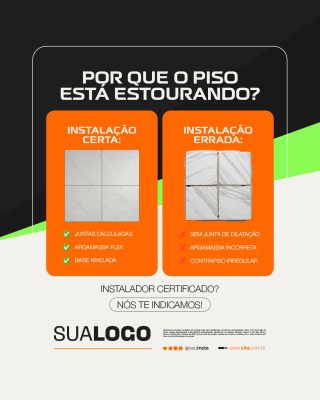 Loja de Materiais de Construção Piso Estourando Instalação Certa ou Errada PSD Editável