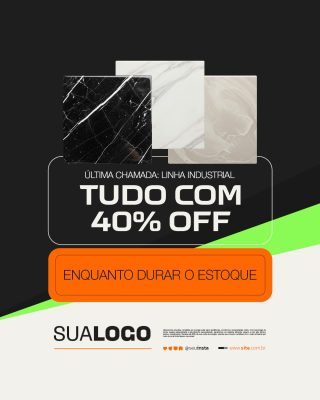 Loja de Materiais de Construção Promoção Tudo Com 40% OFF PSD Editável
