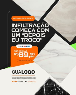 Loja de Materiais de Construção Infiltração Começa Com Um Depois Eu Troco PSD Editável