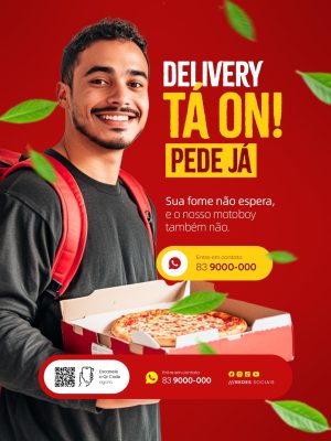 Pizzaria Delivery Tá ON Pede Já PSD Editável
