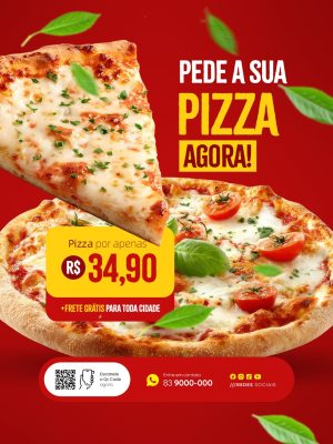 Pizzaria Pede Sua Pizza Agora por apenas R$ 34,90 com Frete Grátis PSD Editável