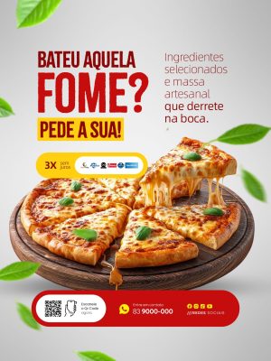 Pizzaria Bateu Aquela Fome Pede a Sua PSD Editável