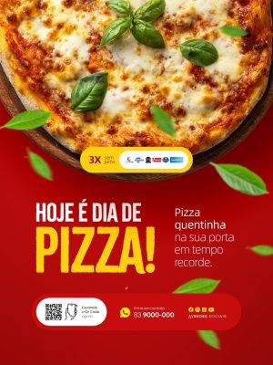 Pizzaria Hoje é Dia de Pizza PSD Editável