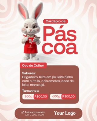 Páscoa Cardápio de Ovode Colher Template Instagram Stories PSD Editável