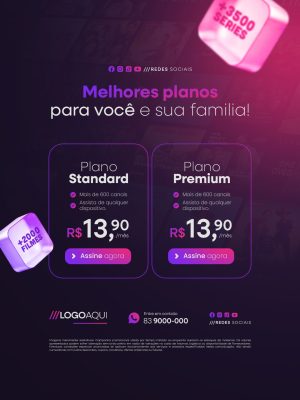 IPTV Melhores Planos Para Você e Sua Família PSD Editável