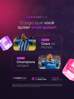 IPTV O jogo Que Você Quiser Onde Quiser  PSD Editável