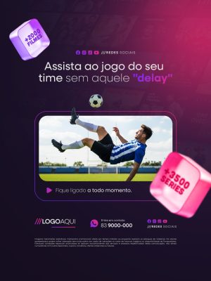 IPTV Assista ao Jogo do Seu Time Sem Aquele Delay PSD Editável