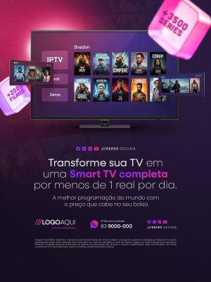 IPTV Transforme Sua TV Em Uma Smart TV Completa PSD Editável