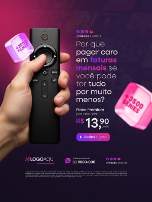 IPTV Plano Premium Por Que Pagar Caro Em Faturas Mensais PSD Editável